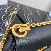 Prada Saffiano Leather Bag with Gold Chain in Black 1BD275 - 3