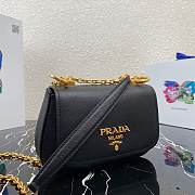 Prada Saffiano Leather Bag with Gold Chain in Black 1BD275 - 4