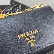 Prada Saffiano Leather Bag with Gold Chain in Black 1BD275 - 6