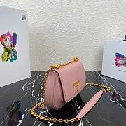 Prada Saffiano Leather Bag with Gold Chain in Pink 1BD275 - 6