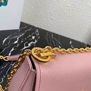 Prada Saffiano Leather Bag with Gold Chain in Pink 1BD275 - 5