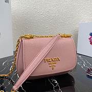 Prada Saffiano Leather Bag with Gold Chain in Pink 1BD275 - 3