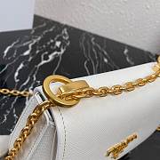 Prada Saffiano Leather Bag with Gold Chain in White 1BD275 - 6