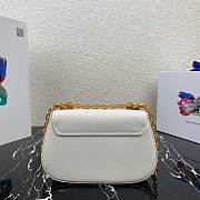 Prada Saffiano Leather Bag with Gold Chain in White 1BD275 - 2