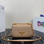Prada Saffiano Leather Bag with Gold Chain in Beige 1BD275 - 1