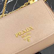 Prada Saffiano Leather Bag with Gold Chain in Beige 1BD275 - 2