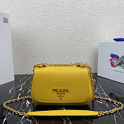 Prada Saffiano Leather Bag with Gold Chain in Yellow 1BD275 - 1