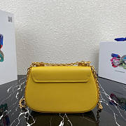 Prada Saffiano Leather Bag with Gold Chain in Yellow 1BD275 - 5