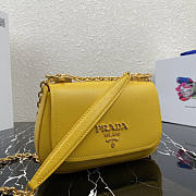 Prada Saffiano Leather Bag with Gold Chain in Yellow 1BD275 - 3