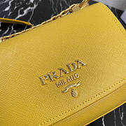 Prada Saffiano Leather Bag with Gold Chain in Yellow 1BD275 - 2