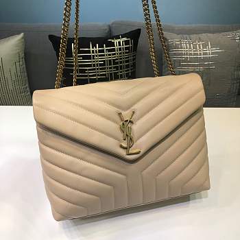 YSL LouLou Bag Style 459749# Beige With Gold hardware