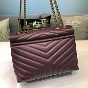 YSL LouLou Bag Style 459749# Burgundy With Gold hardware - 2