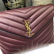 YSL LouLou Bag Style 459749# Burgundy With Gold hardware - 5