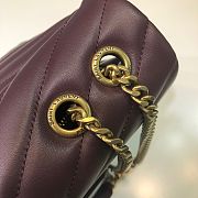 YSL LouLou Bag Style 459749# Burgundy With Gold hardware - 4