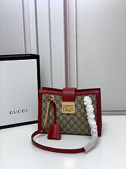 Gucci Padlock Tote Style 498156 Red - 1