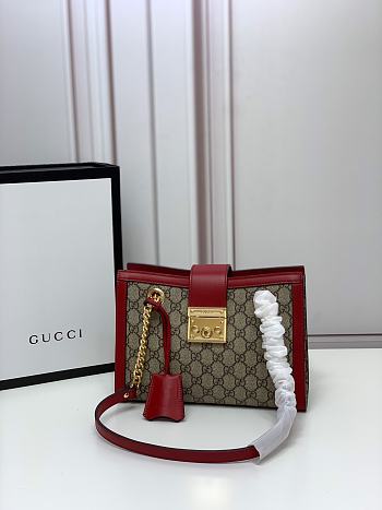 Gucci Padlock Tote Style 498156 Red