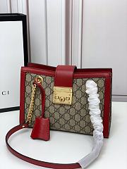 Gucci Padlock Tote Style 498156 Red - 5