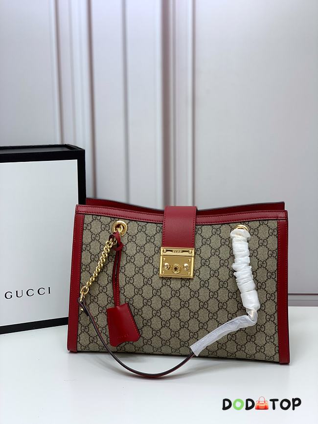 Gucci Padlock Tote Style 479197 Red - 1