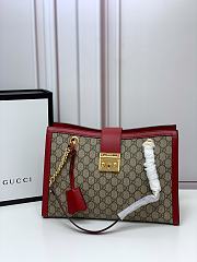 Gucci Padlock Tote Style 479197 Red - 1