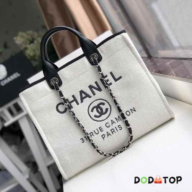 Chanel Canvas Large Deauville Shopping Bag 004 - 1