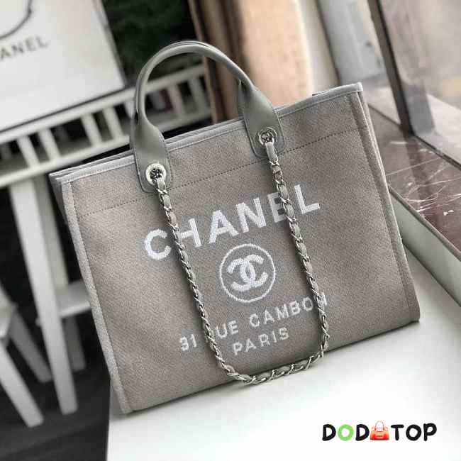 Chanel Canvas Large Deauville Shopping Bag 007 - 1