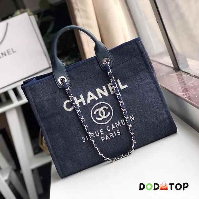 Chanel Canvas Large Deauville Shopping Bag 008 - 1