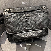 YSL Medium Niki Calfskin Leather SAINT LAURENT Black Shoulder Bag - 1