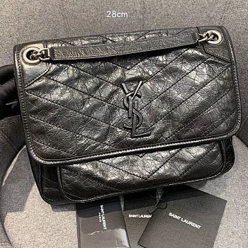 YSL Medium Niki Calfskin Leather SAINT LAURENT Black Shoulder Bag