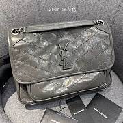 YSL Medium Niki Calfskin Leather SAINT LAURENT Dark Gray Shoulder Bag - 1