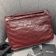 YSL Medium Niki Calfskin Leather SAINT LAURENT Burgundy Shoulder Bag - 4