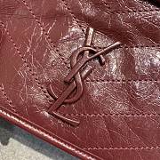YSL Medium Niki Calfskin Leather SAINT LAURENT Burgundy Shoulder Bag - 5