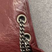 YSL Medium Niki Calfskin Leather SAINT LAURENT Burgundy Shoulder Bag - 6