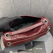 YSL Medium Niki Calfskin Leather SAINT LAURENT Burgundy Shoulder Bag - 3