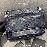 YSL Medium Niki Calfskin Leather SAINT LAURENT Dark Blue Shoulder Bag - 1