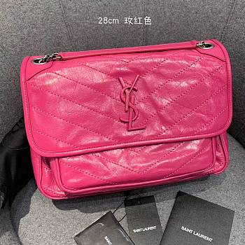 YSL Medium Niki Calfskin Leather SAINT LAURENT Rose Pink Shoulder Bag