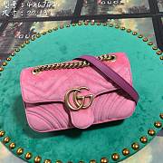 Gucci GG Marmont Style 446744 Pink Velvet - 1