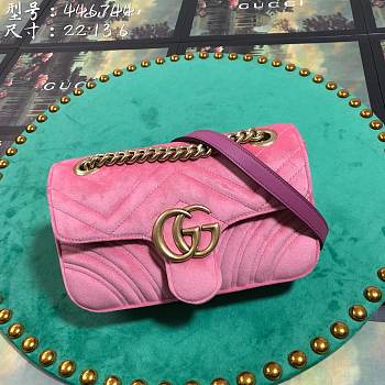 Gucci GG Marmont Style 446744 Pink Velvet