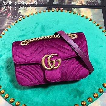Gucci GG Marmont Style 446744 Purple Velvet