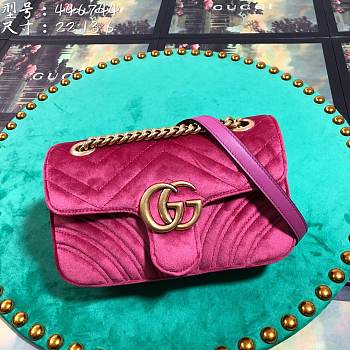 Gucci GG Marmont Style 446744 Rose Red Velvet