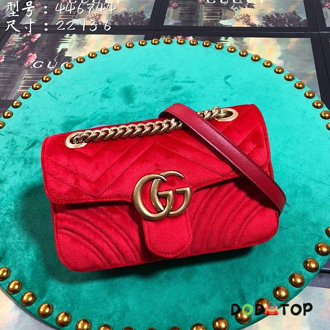 Gucci GG Marmont Style 446744 Red Velvet - 1