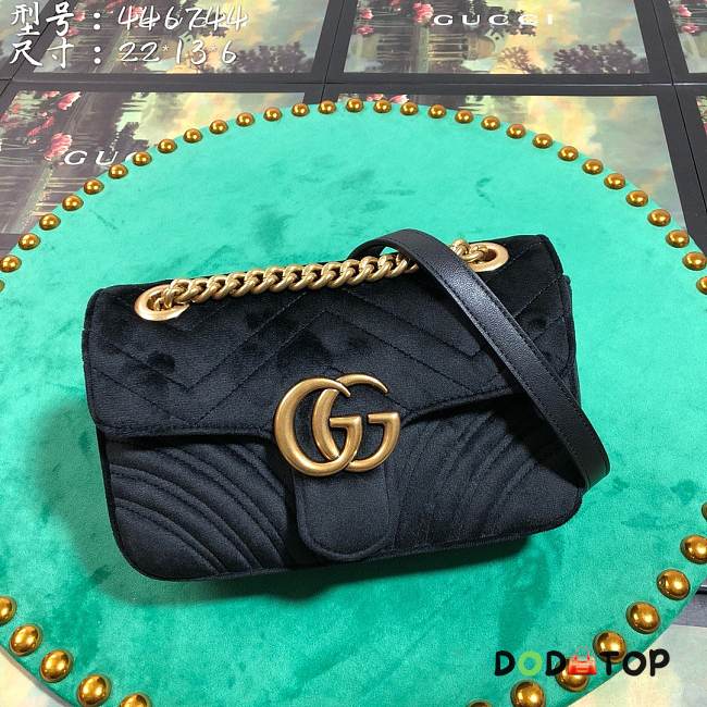 Gucci GG Marmont Style 446744 Black Velvet - 1
