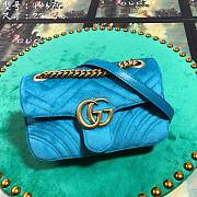 Gucci GG Marmont Style 446744 Light Blue Velvet - 1