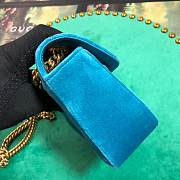 Gucci GG Marmont Style 446744 Light Blue Velvet - 6