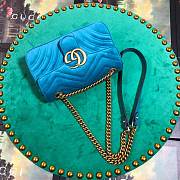 Gucci GG Marmont Style 446744 Light Blue Velvet - 4