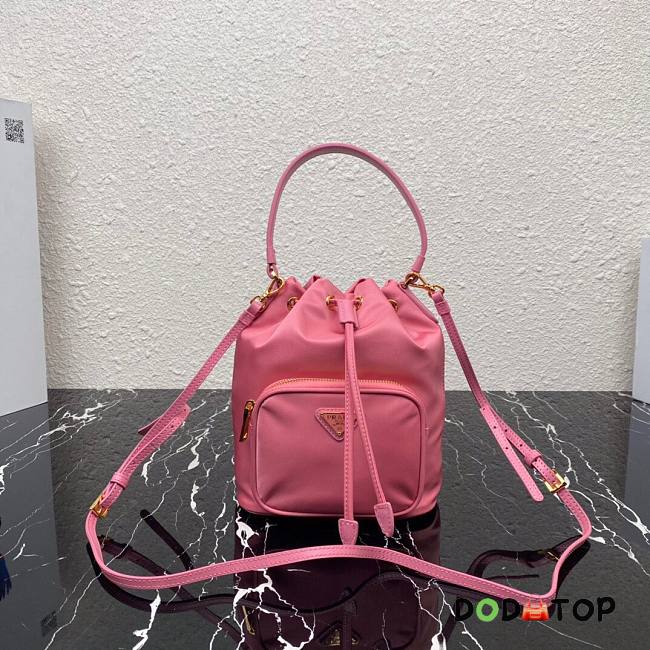 PRADA NYLON BUCKET BAG ROSE PINK 1N1864 SIZE 23 CM - 1