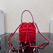 PRADA NYLON BUCKET BAG RED 1N1864 SIZE 23 CM - 1