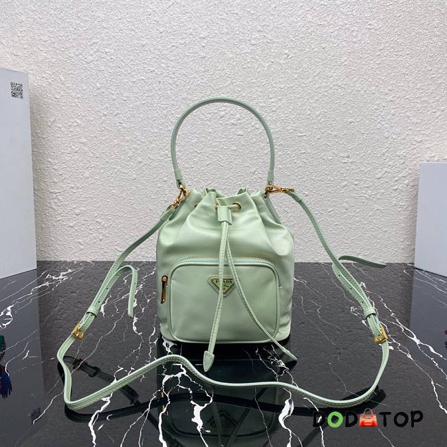 PRADA NYLON BUCKET BAG TEA GREEN 1N1864 SIZE 23 CM - 1