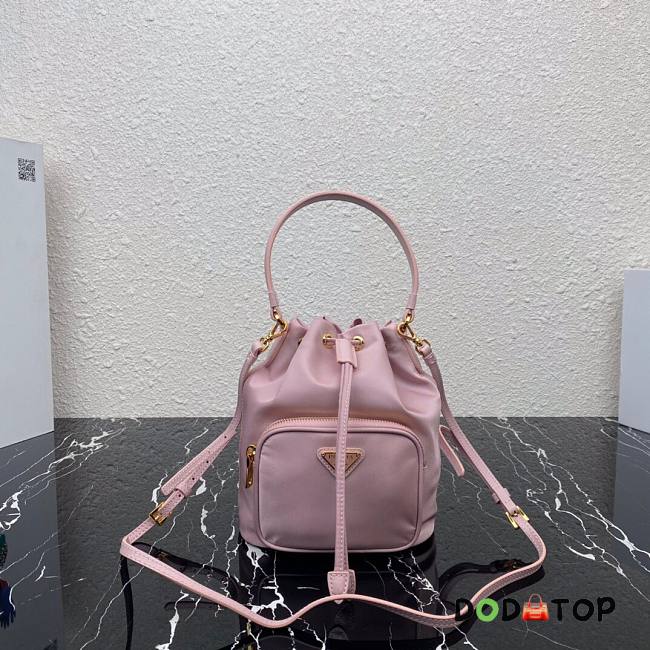 PRADA NYLON BUCKET BAG PALE PINK 1N1864 SIZE 23 CM - 1