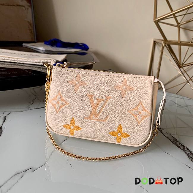 LV MINI POCHETTE ACCESSOIRES CREAM SAFRAN M80501 SIZE 15.5 x 10.5 x 4 CM - 1