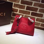 GUCCI SOHO CHAIN TASSEL SMALL SHOULDER BAG RED 387043 SIZE 25 CM - 1